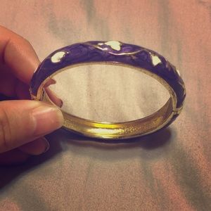Purple and gold resin cuff